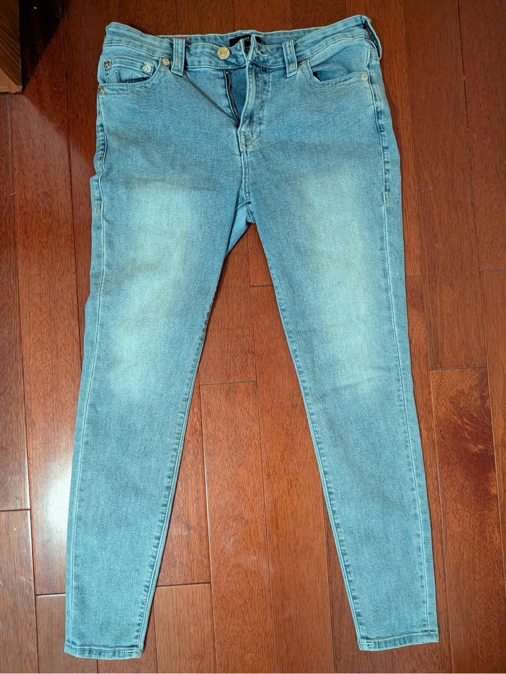 True Religion Halle Mid Rise Light Blue Skinny Jeans
